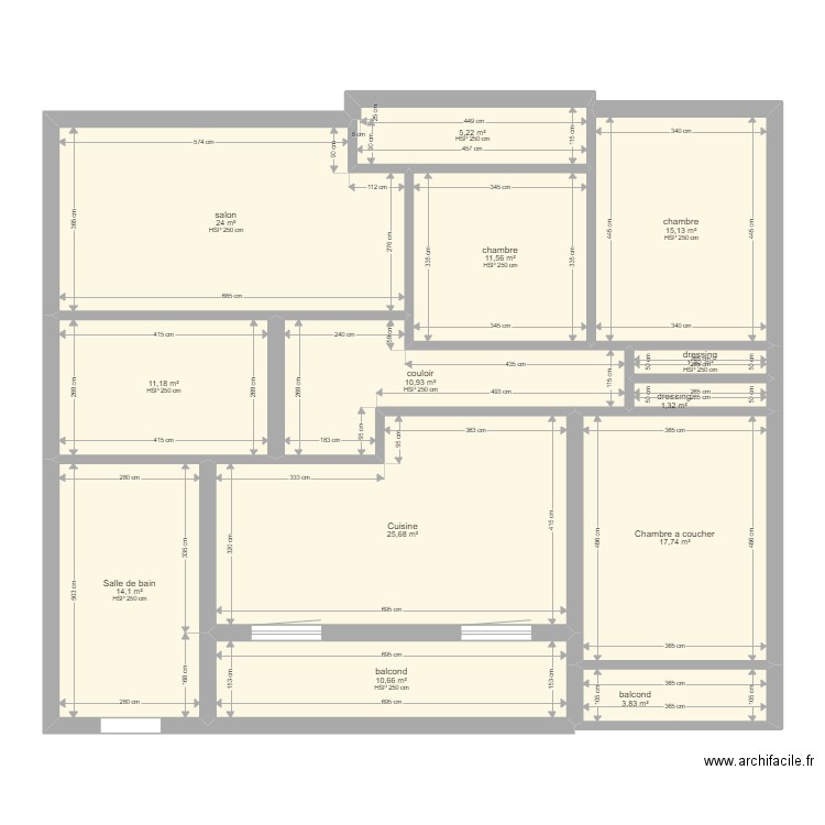 mon plan de maison . Plan de 13 pièces et 153 m2