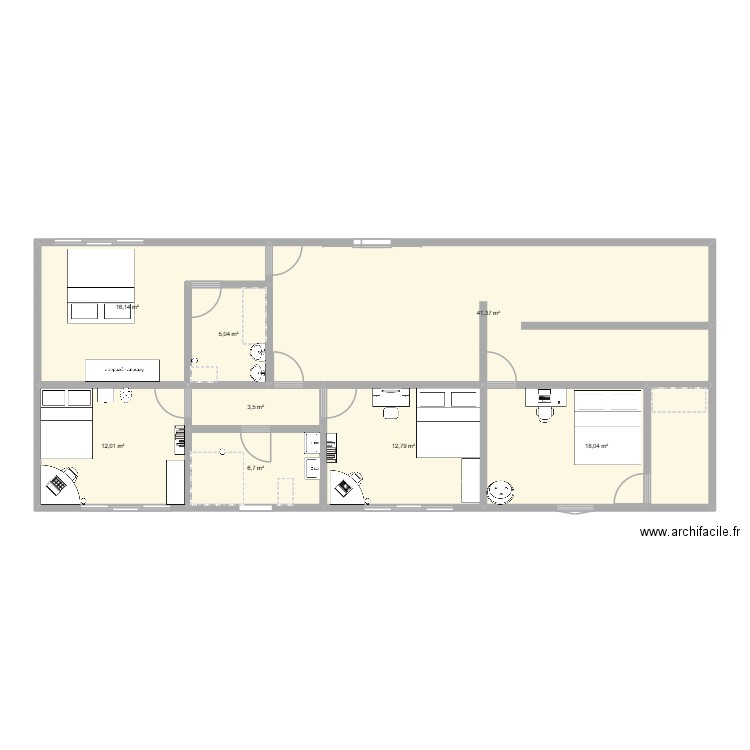 maison anaelle. Plan de 8 pièces et 116 m2