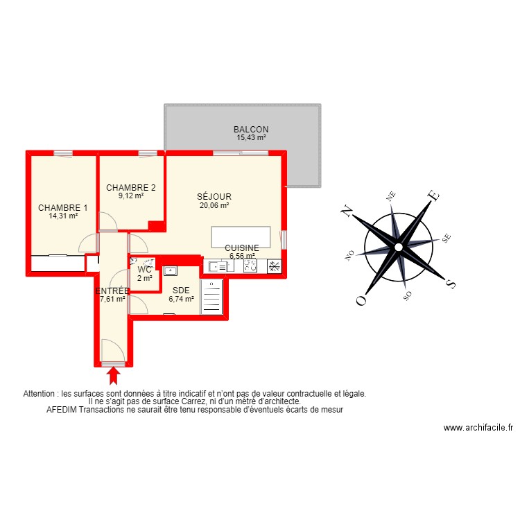 BI 17245 - . Plan de 12 pièces et 98 m2