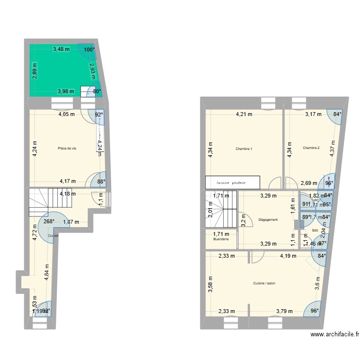 Julie 2. Plan de 11 pièces et 117 m2