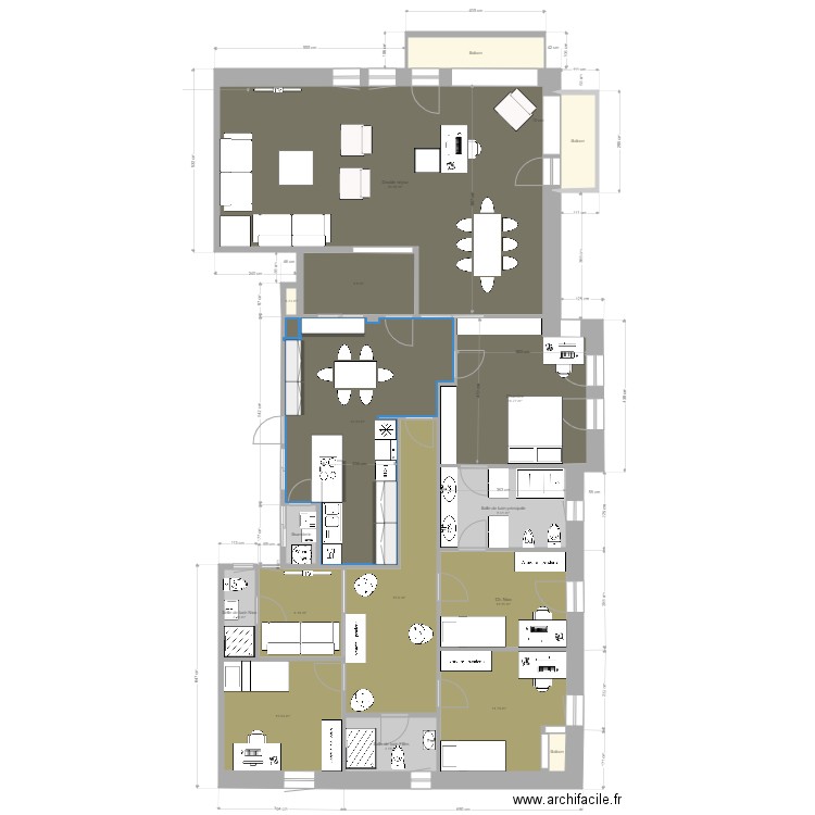 Diagonal 672 Zone jour v2. Plan de 0 pièce et 0 m2