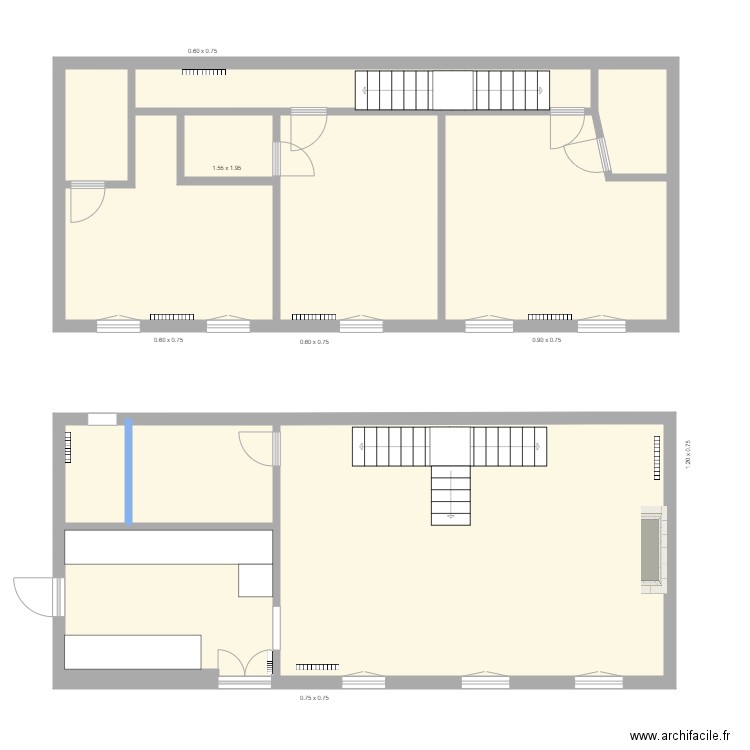 Pilon 10. Plan de 9 pièces et 122 m2