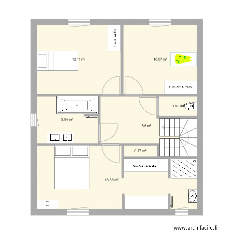 maison étage 1. Plan de 0 pièce et 0 m2