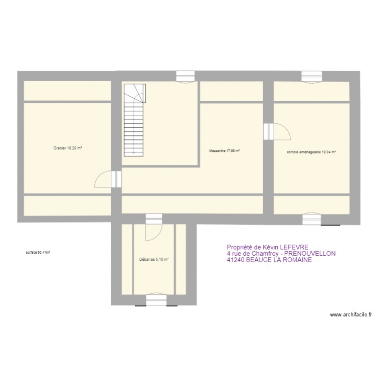 ETAGE  3 APRES TRAVAUX. Plan de 0 pièce et 0 m2