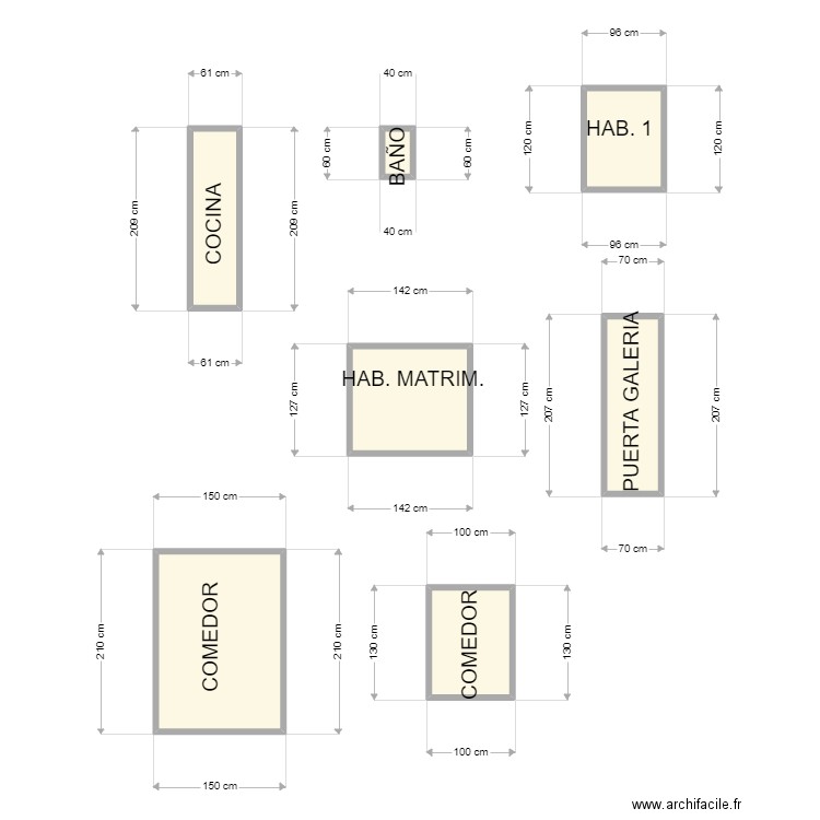 DAVID FERNANDEZ VENTANAS. Plan de 7 pièces et 9 m2