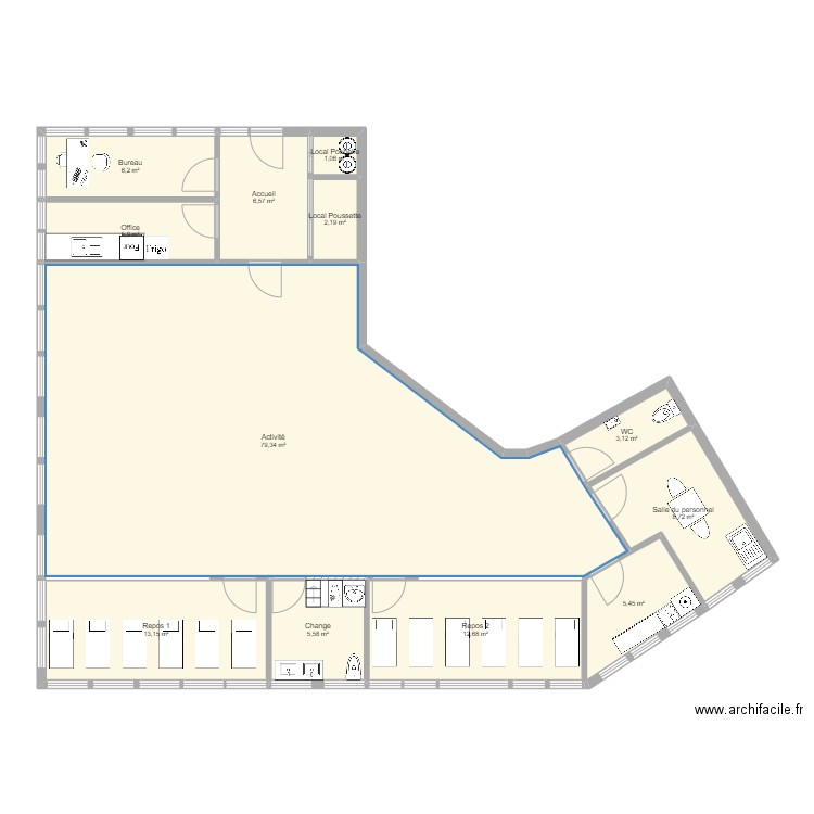 Vanves Existant VAxA 070422 v2 Projet VAxA 080422 avant porte change 2. Plan de 12 pièces et 150 m2