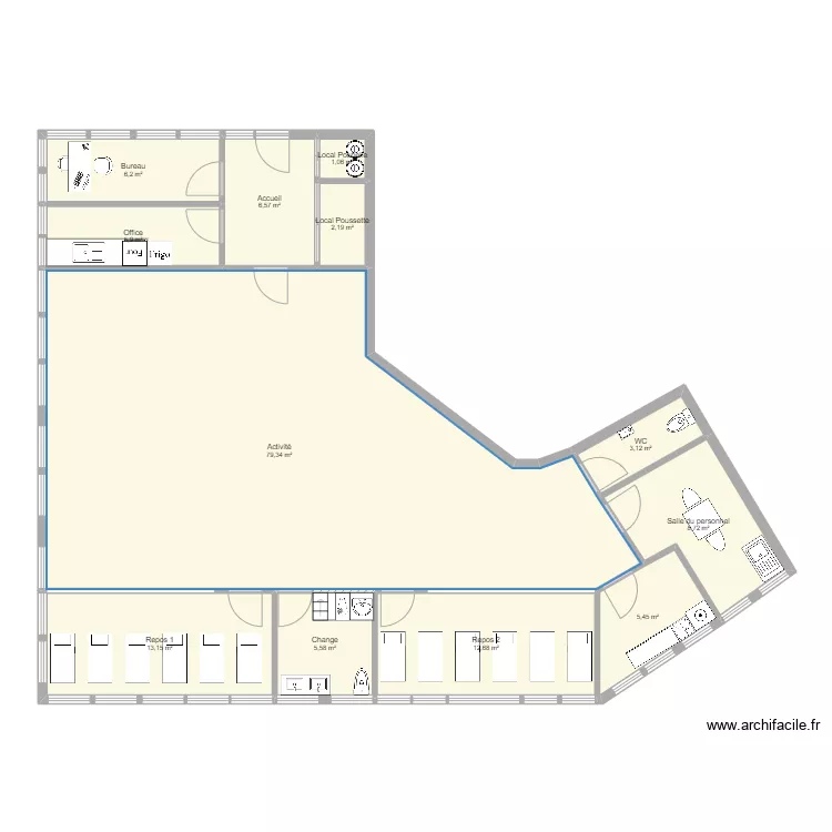 Vanves Existant VAxA 070422 v2 Projet VAxA 080422 avant porte change 2. Plan de 