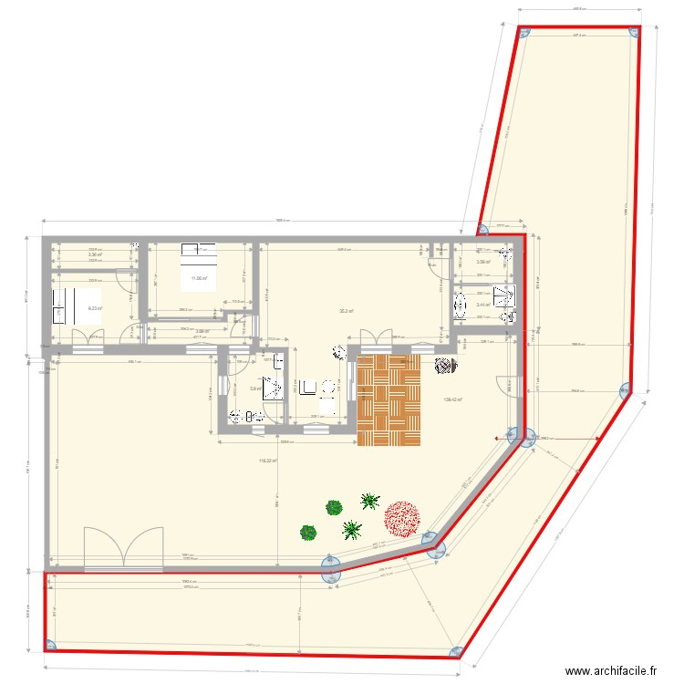 Extension SGDD  2021 URBANISME Plan en décalage V5 sans étage. Plan de 0 pièce et 0 m2