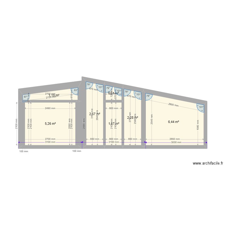 1223333. Plan de 7 pièces et 20 m2