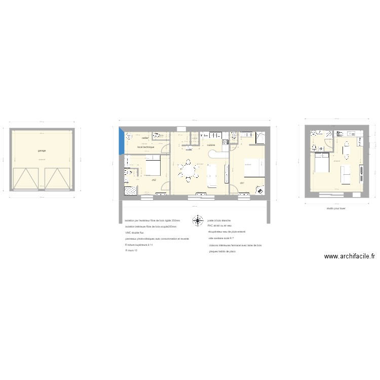 maison80m2 a. Plan de 9 pièces et 143 m2