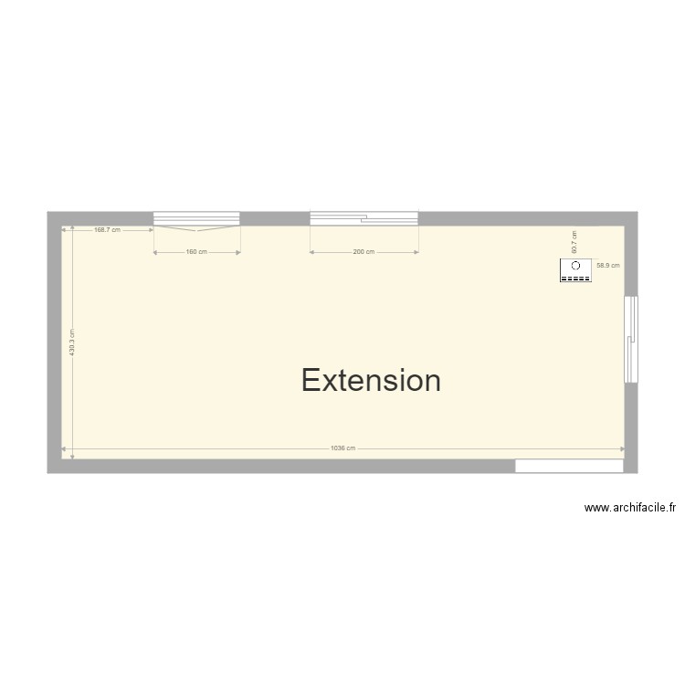 Extension non meublée. Plan de 0 pièce et 0 m2