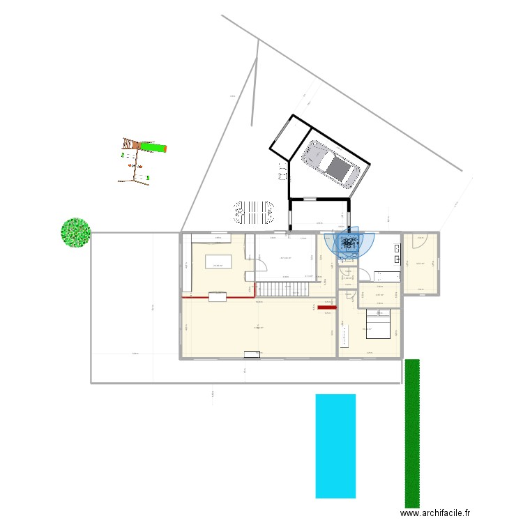 ebauche guip 25. Plan de 10 pièces et 120 m2