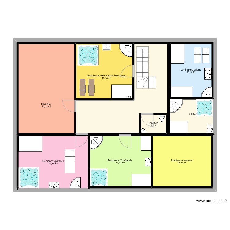 Spa fille 2ème étage . Plan de 0 pièce et 0 m2