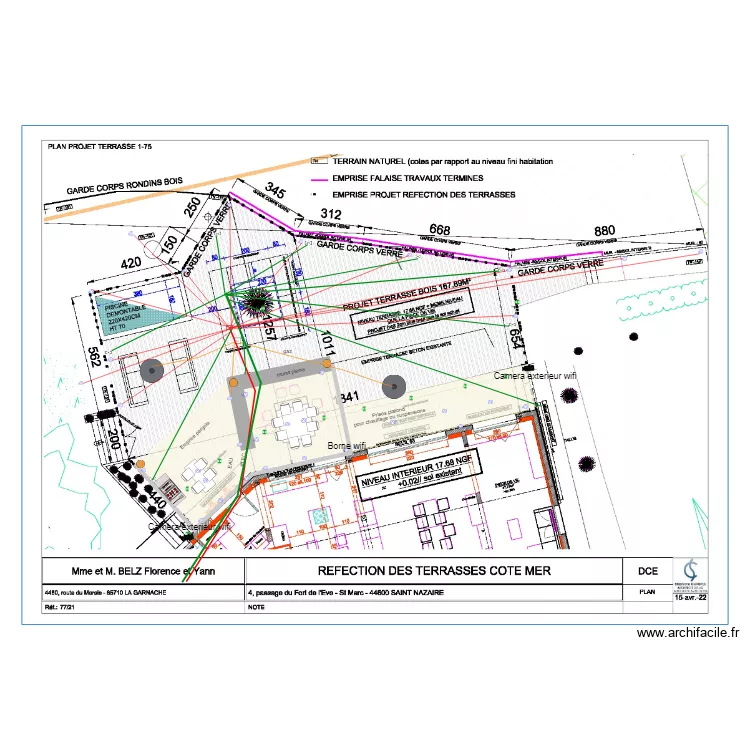 TERRASSE EAU GAS ELEC 0422. Plan de 