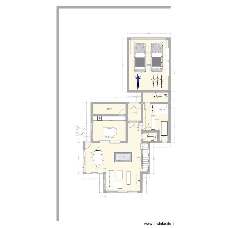 Maison 2. Plan de 16 pièces et 243 m2