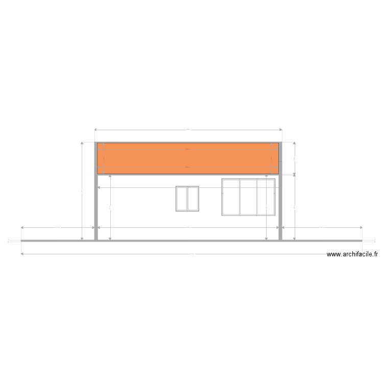 garage façade  arriere  modif porte service 66. Plan de 0 pièce et 0 m2