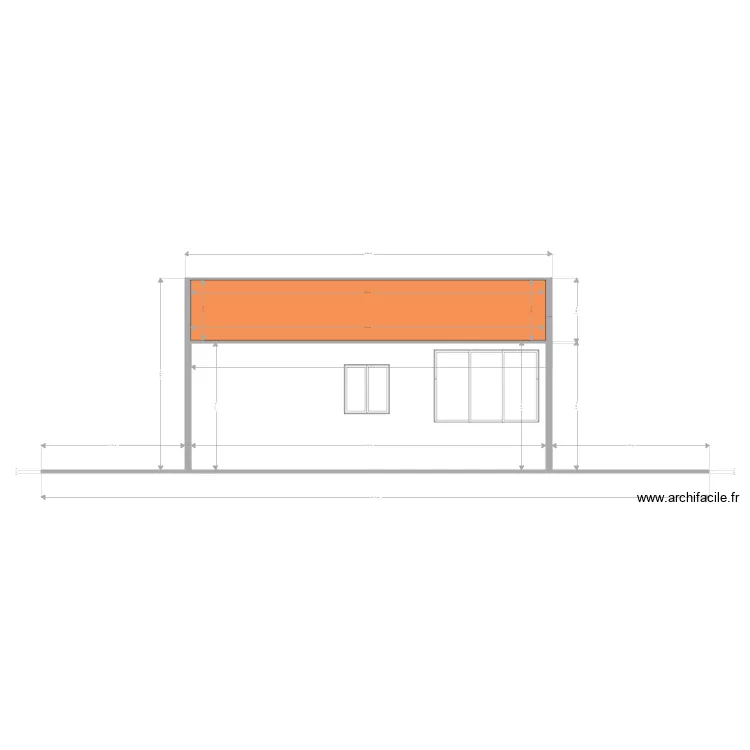 garage fa&ccedil;ade  arriere  modif porte service 66. Plan de 