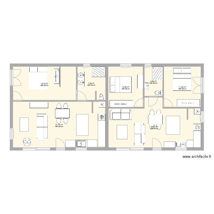 appartement 55m2 X 29. Plan de 0 pièce et 0 m2