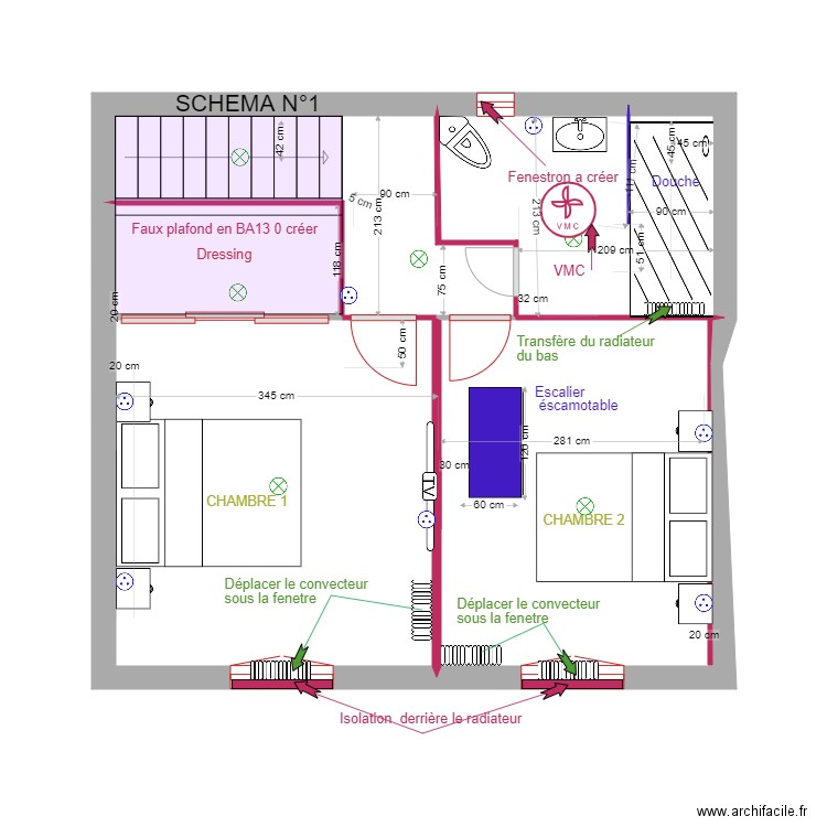 plan jean marc 1er etage. Plan de 4 pièces et 31 m2