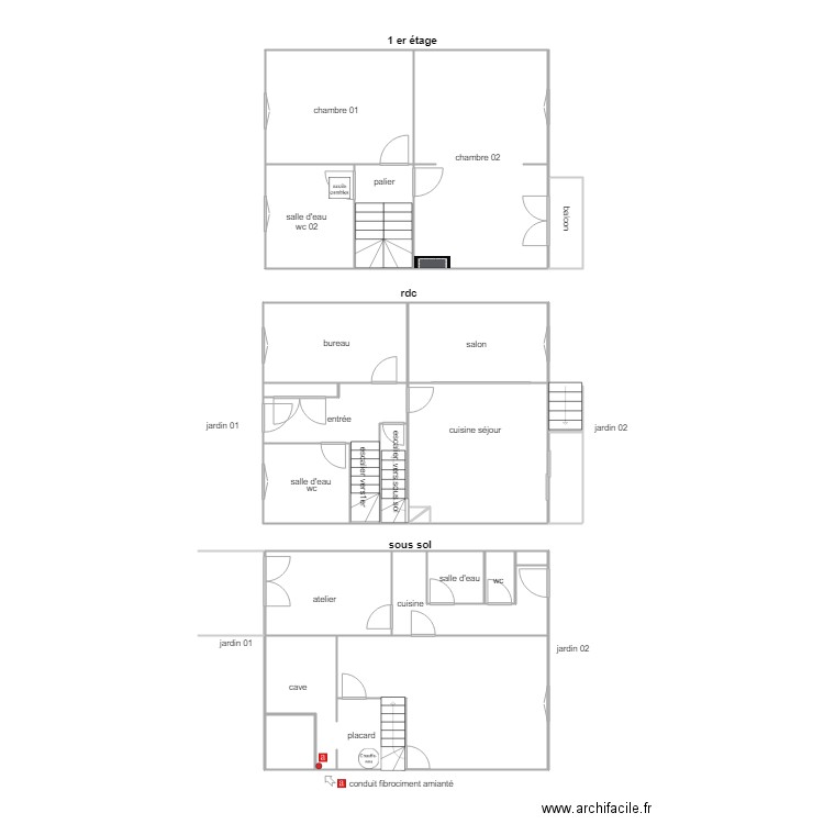 indivision julliot ducouret amiante. Plan de 0 pièce et 0 m2