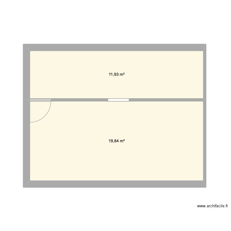 busy l\'indien. Plan de 2 pièces et 32 m2