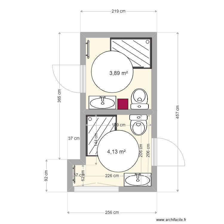 PLAN SDB RDC modifie sol 3. Plan de 0 pièce et 0 m2