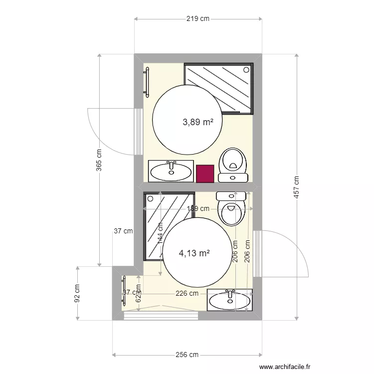 PLAN SDB RDC modifie sol 3. Plan de 