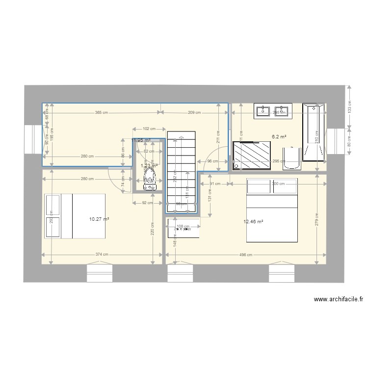 saussey étage projet V2. Plan de 0 pièce et 0 m2