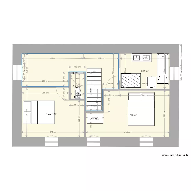 saussey &eacute;tage projet V2. Plan de 