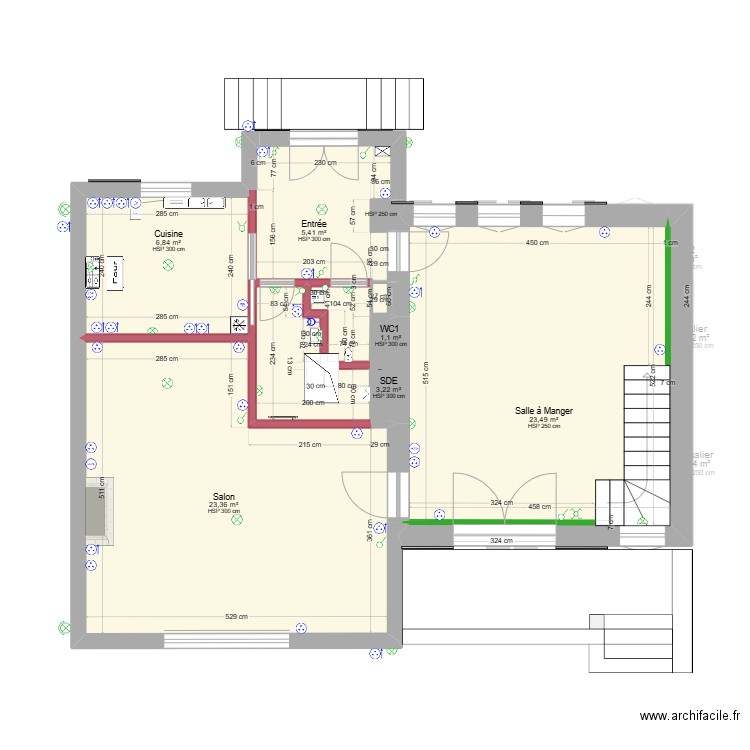 Olivet Projet 4 - Plomberie + Electricité. Plan de 16 pièces et 143 m2