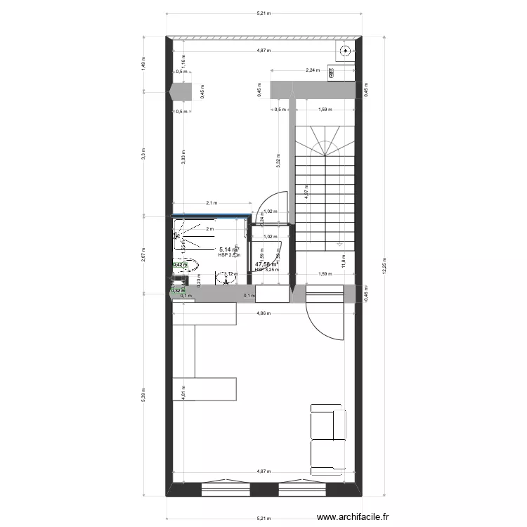 Victoire 52 version apr&egrave;s travaux. Plan de 