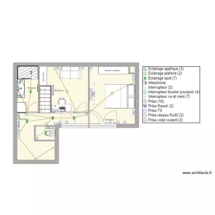 Jules Ferry - 1er &eacute;tage. Plan de 