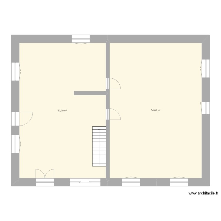 111. Plan de 3 pièces et 211 m2