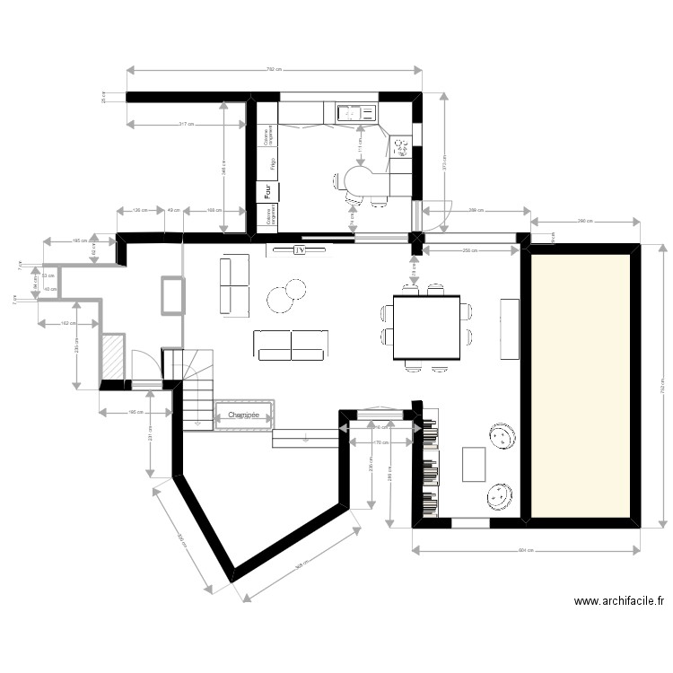 PLAN MAISON MODULE 10. Plan de 5 pièces et 103 m2