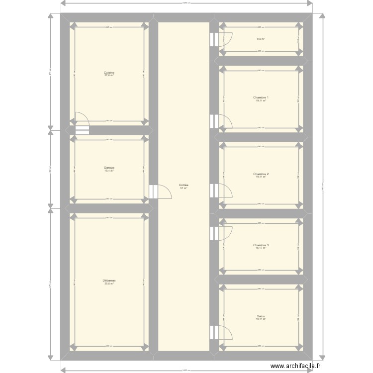 torlotin. Plan de 9 pièces et 223 m2