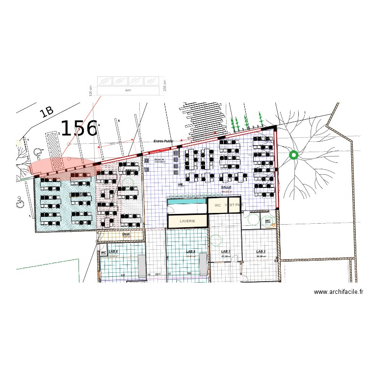 COZINE 9LAB 18-09. Plan de 3 pièces et 19 m2