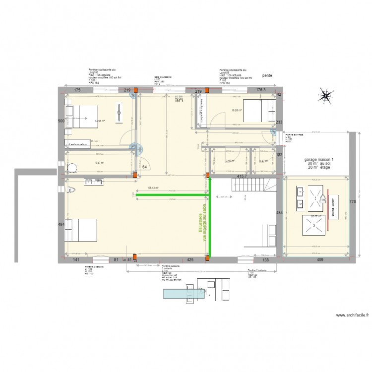  Ecurie etage  version Nicolas. Plan de 0 pièce et 0 m2