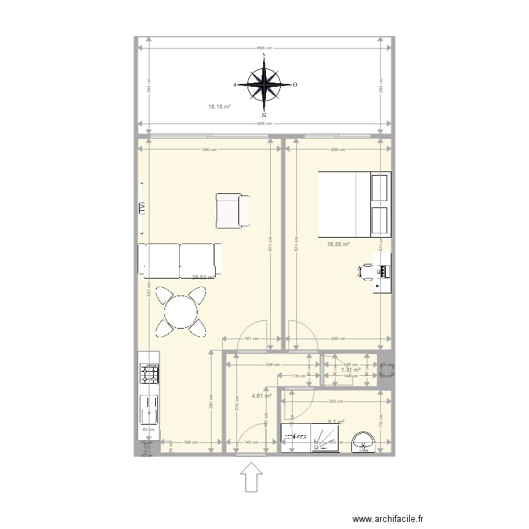 F2 Colines du salario. Plan de 0 pièce et 0 m2