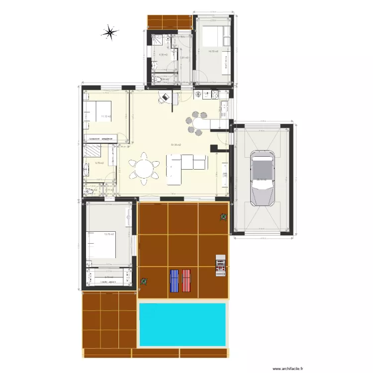 Avec Piscine. Plan de Avec Piscine. Plan de