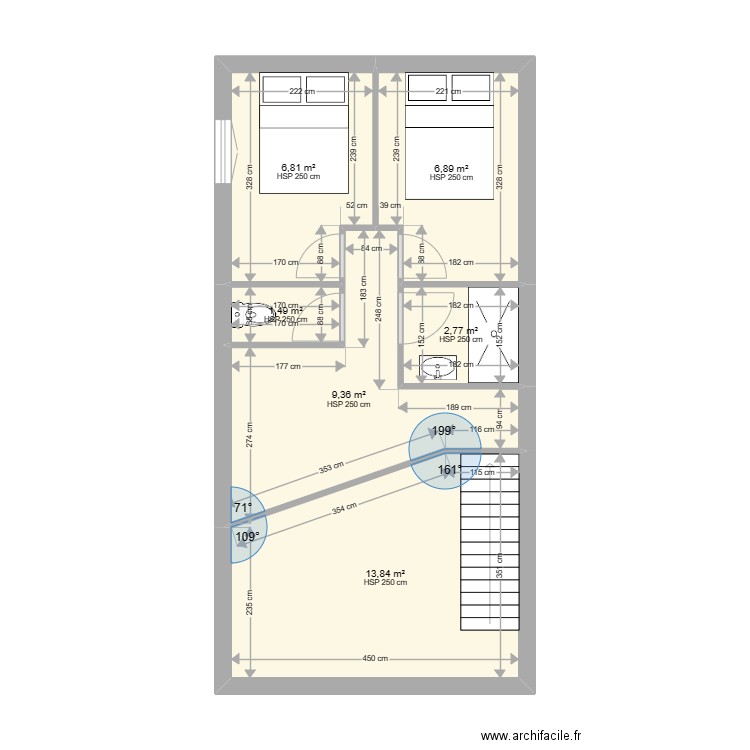 ETAGE FLO 2. Plan de 6 pièces et 41 m2