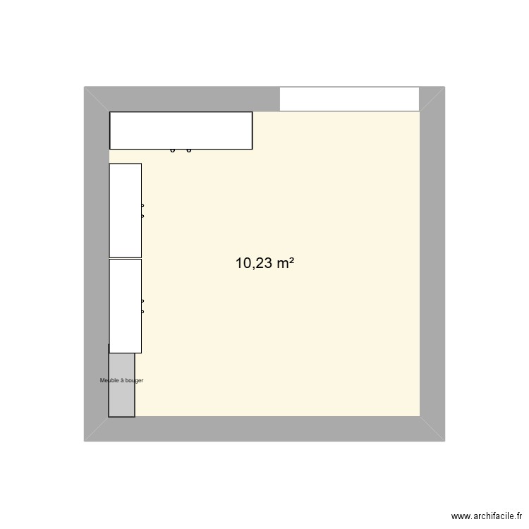 Talkie et espace GEN. Plan de 1 pièce et 10 m2