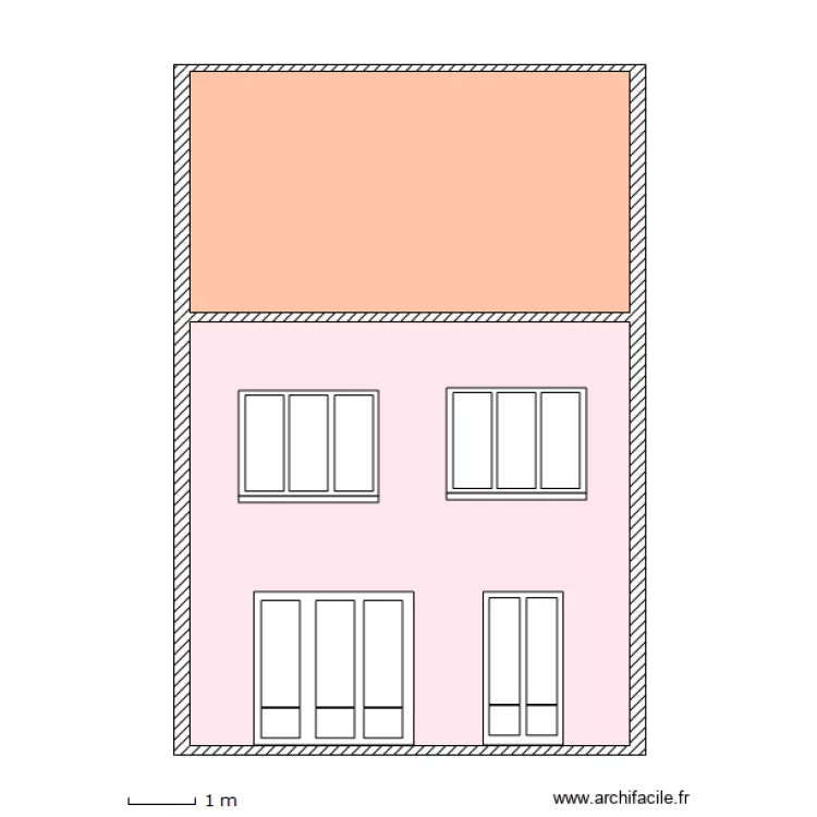 Facade arriere projet porte 2V. Plan de Facade arriere projet porte 2V. Plan de