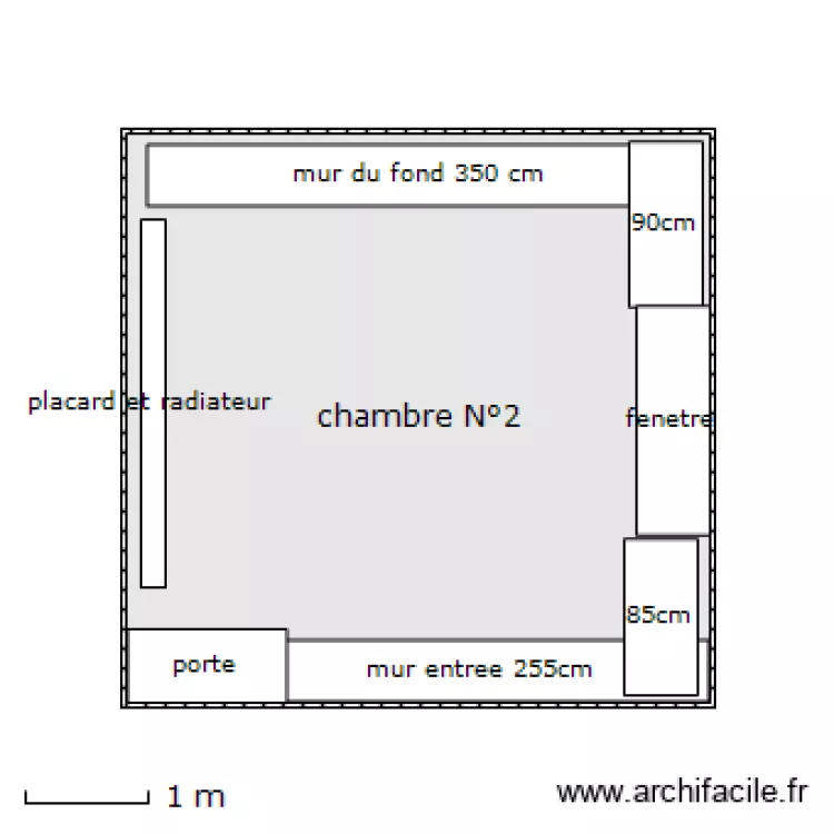 chambre N°2. Plan de chambre N°2. Plan de