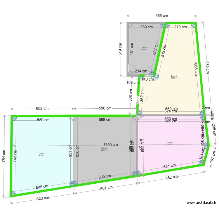 Salle VdL Chauffage sol 4. Plan de 0 pièce et 0 m2