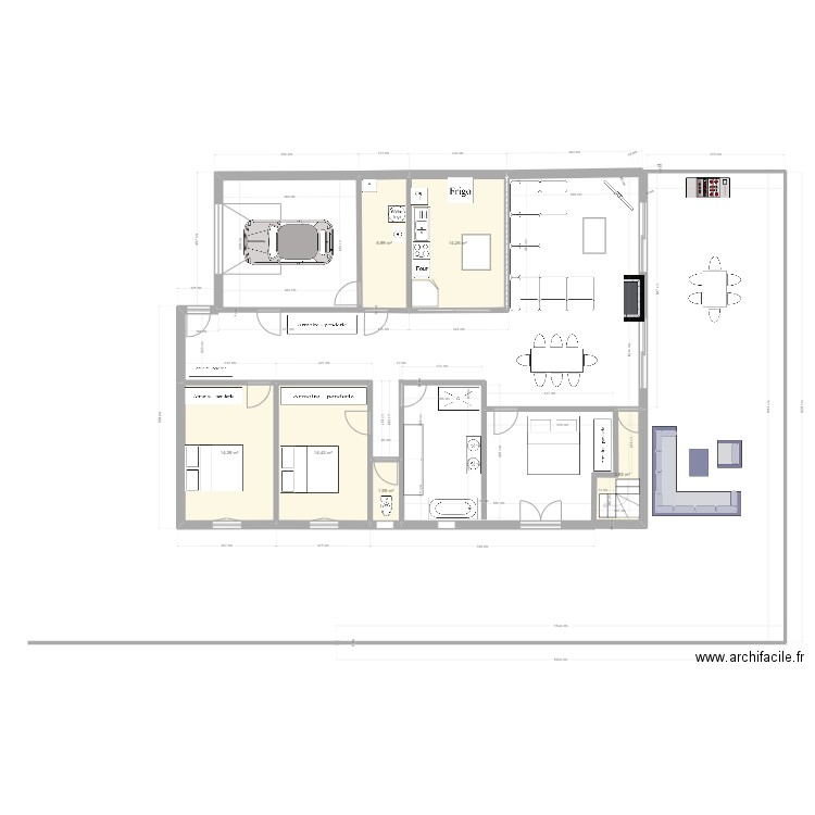 nejla1. Plan de 6 pièces et 56 m2