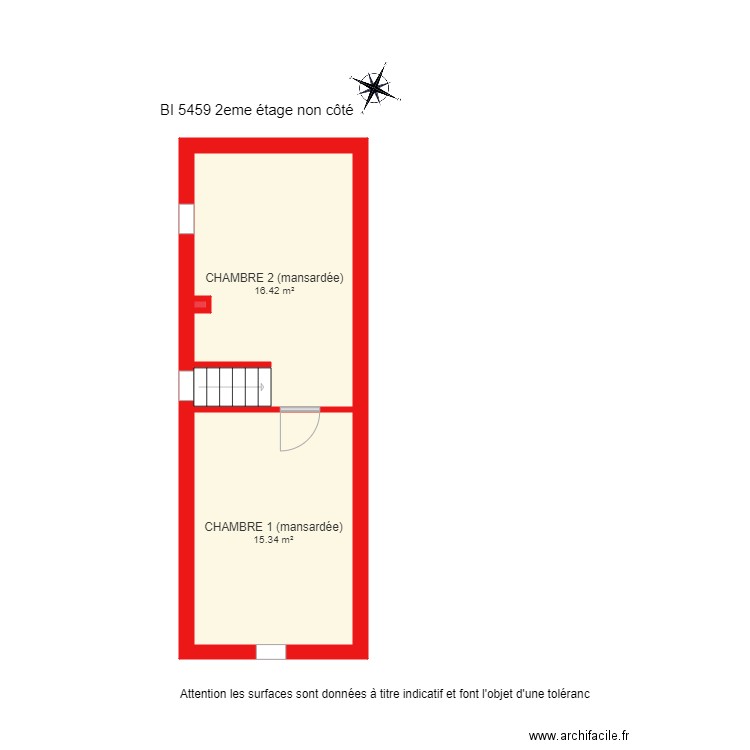 BI 5459 2eme étage côté . Plan de 0 pièce et 0 m2