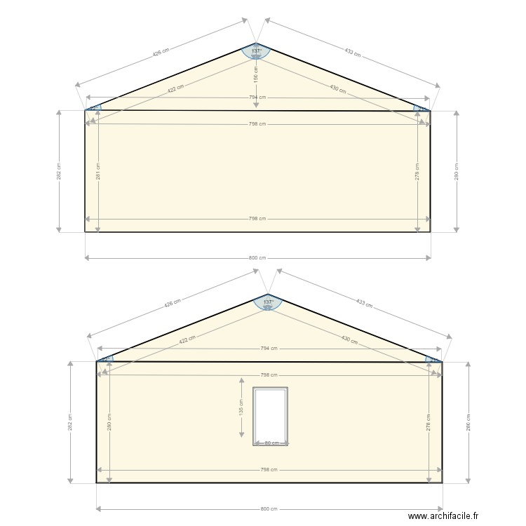 Mur pignon Est Ouest Maison Eposie . Plan de 0 pièce et 0 m2