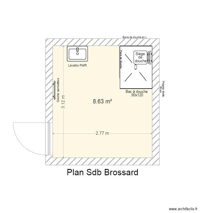SALLE DE BAIN. Plan de 0 pièce et 0 m2