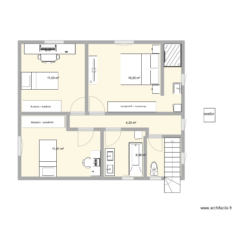 étage. Plan de 0 pièce et 0 m2