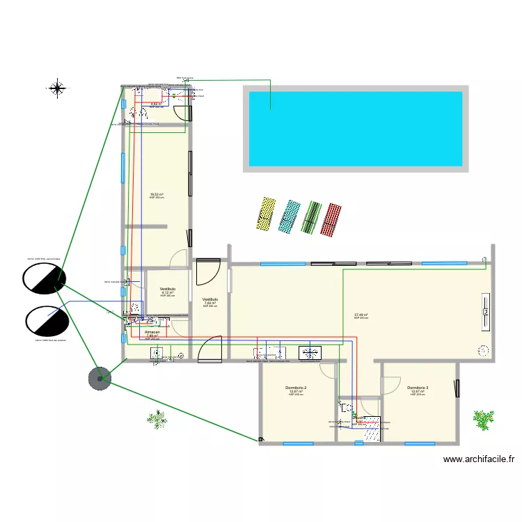 VILLA LAROMANA SANITAIRE . Plan de 